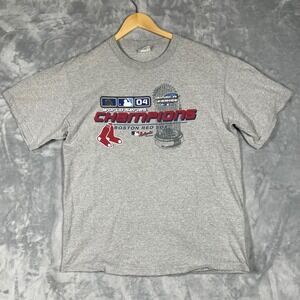 Vintage Lee Sport Boston Red Sox 2004 World Series Champions Gray T-Shirt Large